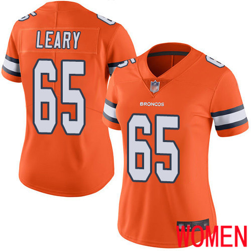 Women Denver Broncos #65 Ronald Leary Limited Orange Rush Vapor Untouchable Football NFL Jersey->women nfl jersey->Women Jersey